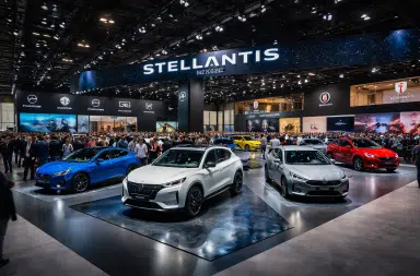 Stand Stellantis au Mondial de l’Auto 2026 avec plusieurs voitures électriques exposées