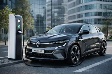 Voiture électrique Renault en recharge dans un environnement urbain illustrant la transition vers la fin des voitures thermiques en Europe