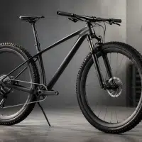 VTT de cross-country à très grandes roues posé dans un atelier